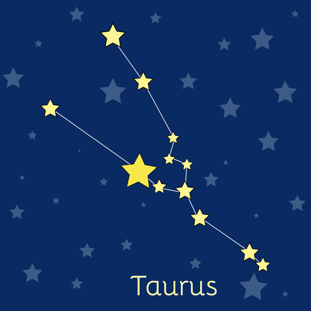 Taurus Earth Zodiac constellation with stars in cosmos. Vector image - Διάνυσμα, εικόνα