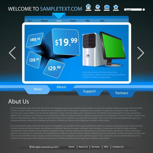 Website Template Vector - Vector, Image