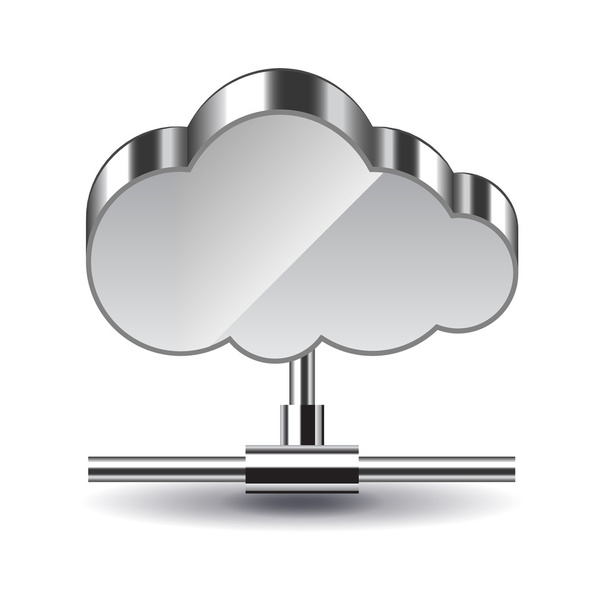 Cloud computing isolated on white vector - Vector, Image