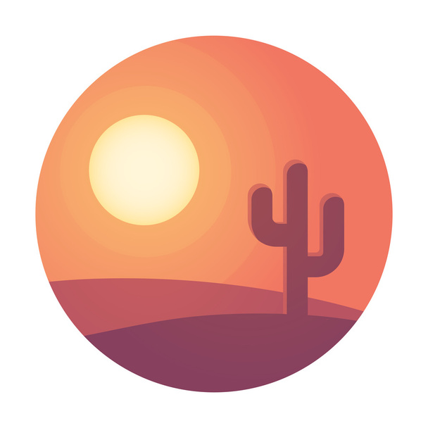 Desert sunset landscape  - Vektor, obrázek