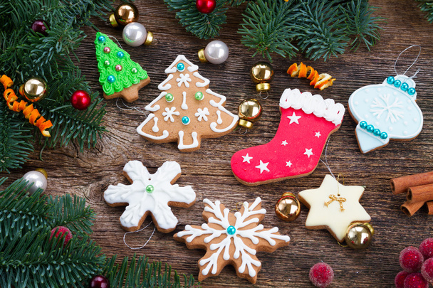christmas gingerbread cookies - Фото, зображення