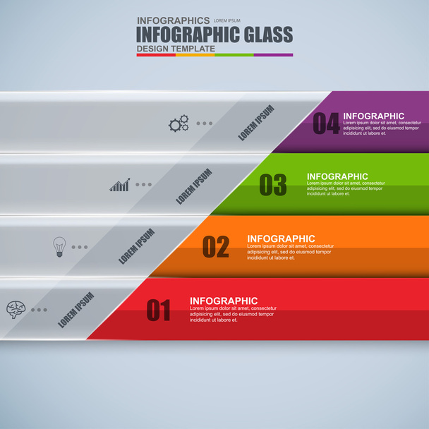 Abstract 3D digital business glass Infographic - Vector, Image