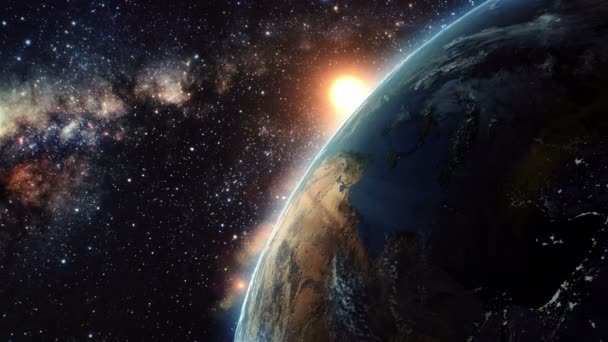 Zonsondergang van de aarde vanuit de ruimte - Video