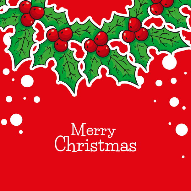ポインセチア、クリスマスの星からの花輪とグリーティング カード テンプレート - ベクター画像