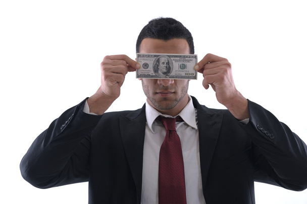 Business man holding money - Foto, afbeelding