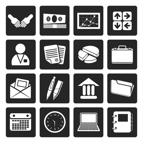 Black Simple Business and office icons - Vetor, Imagem