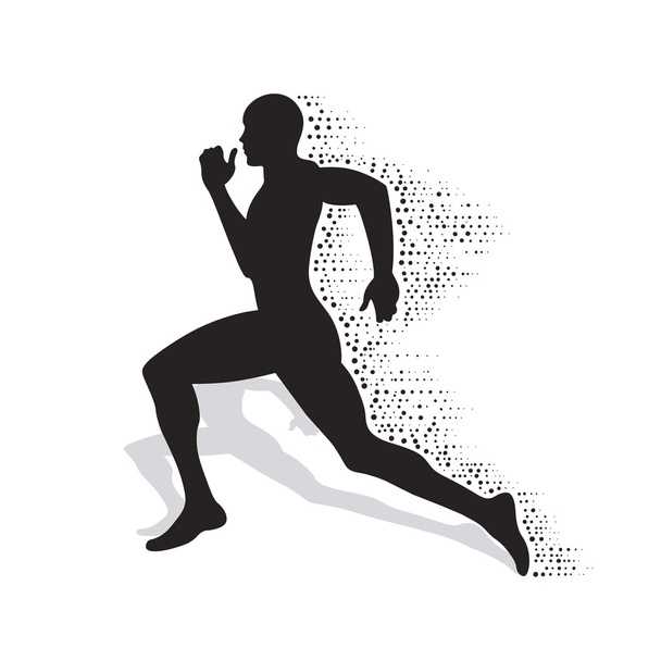 sziluettjét a futó sportoló összeomló - Vektor, kép