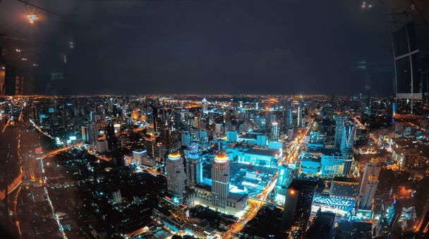 Noc panoramę Bangkoku z Baiyoke Sky Hotel - Zdjęcie, obraz