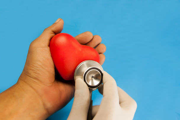 heart check up by stethoscope - Foto, Imagen
