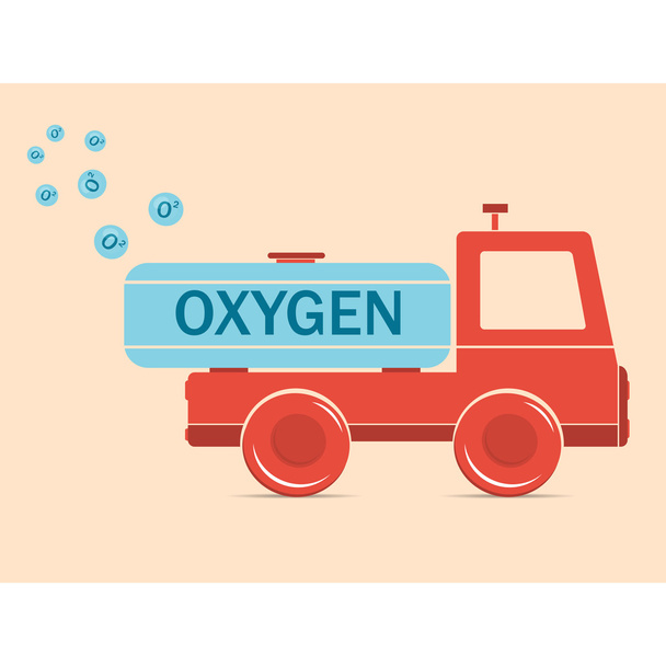 Camión eritrocito transporta oxígeno
 - Vector, Imagen