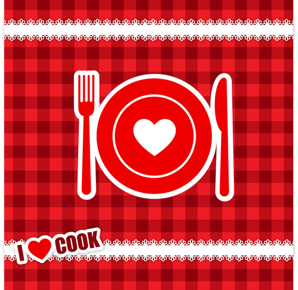 I love Cook - Concept de menu, illustration vectorielle
 - Vecteur, image