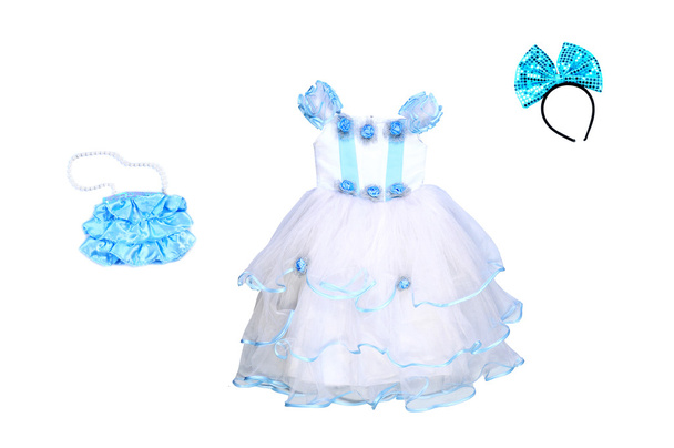 Ball Gown for girl is isolated.Accessories for the party - Photo, Image