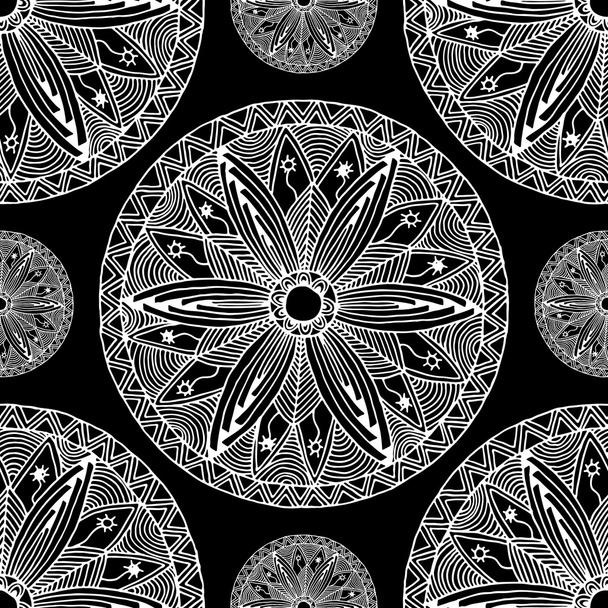 patrón sin costuras de estilo mandala zentangle y Doodle
 - Vector, imagen
