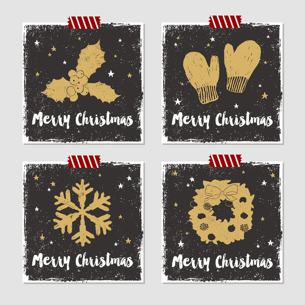 Christmas cards set. - Vecteur, image