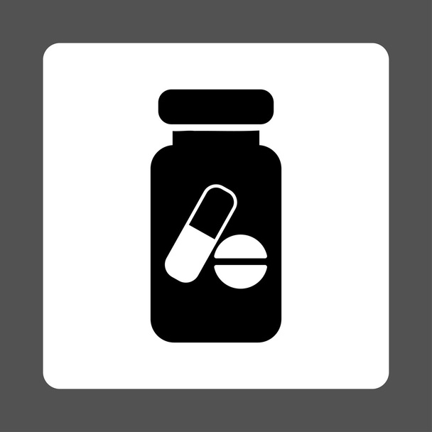 Drugs Container Rounded Square Button - Vector, Image