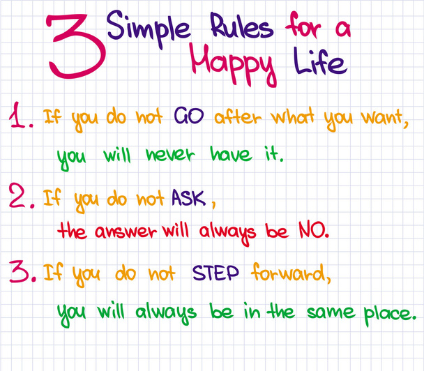 3 Regras simples na vida
 - Vetor, Imagem