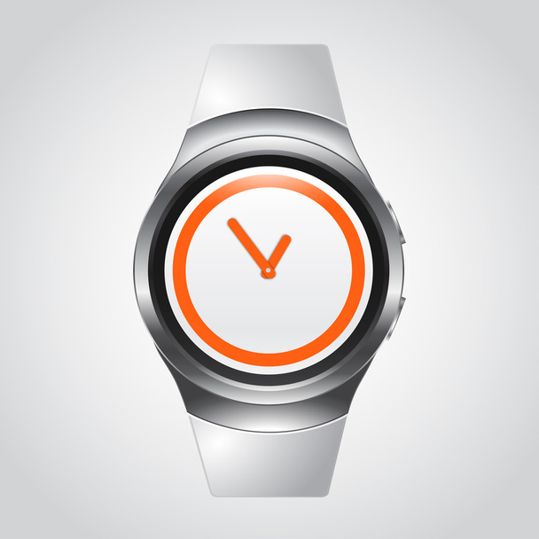 Modern Smart Watch Mockup with white strap - Wektor, obraz