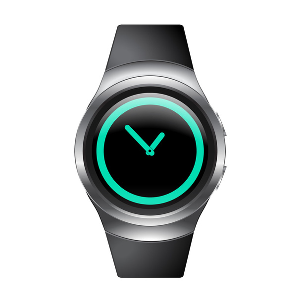 Modern Smart Watch Mock up with black strap - Vector, Image