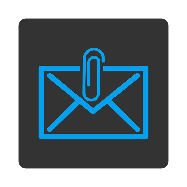Mail Attachment Rounded Square Button - Vector, afbeelding