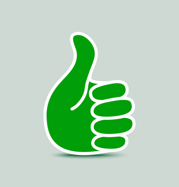 Livro verde polegar para cima ícone
 - Vetor, Imagem