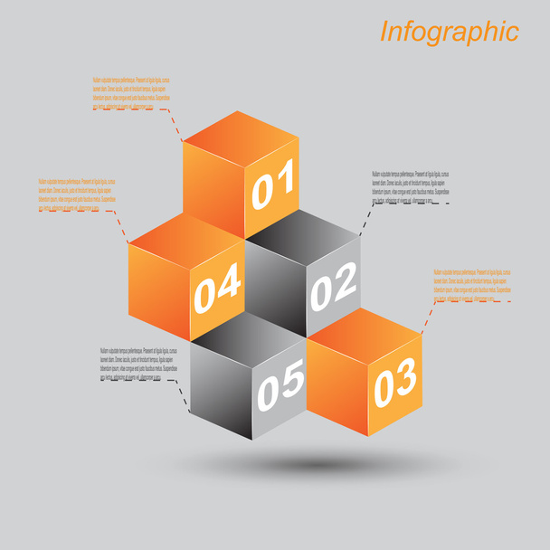 Sjabloon voor infografische vormgeving - Vector, afbeelding