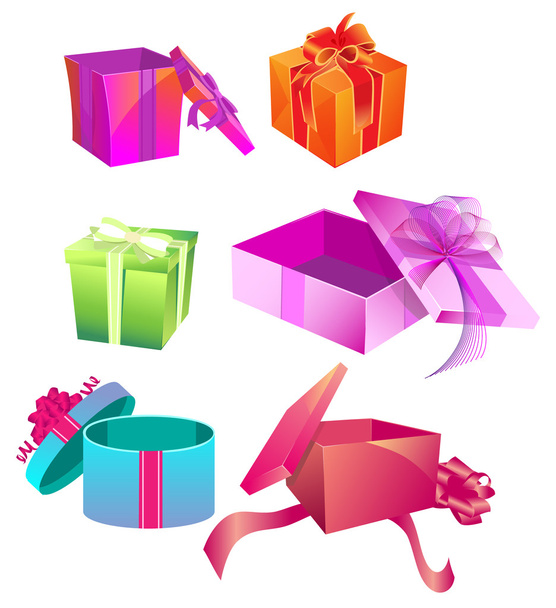 Vibrantly-Colored Gift Boxes - ベクター画像