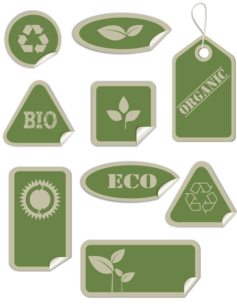 Green Earth Peel-Off Stickers, Ecology - Vector, Image