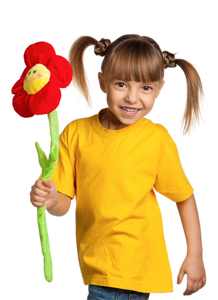 dívka s květinou - Fotografie, Obrázek
