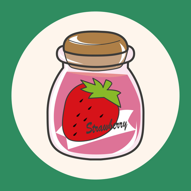 strawberry jam theme elements vector,eps - Wektor, obraz