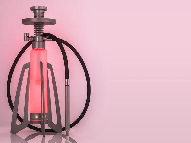 hookah on a pink background - Photo, Image