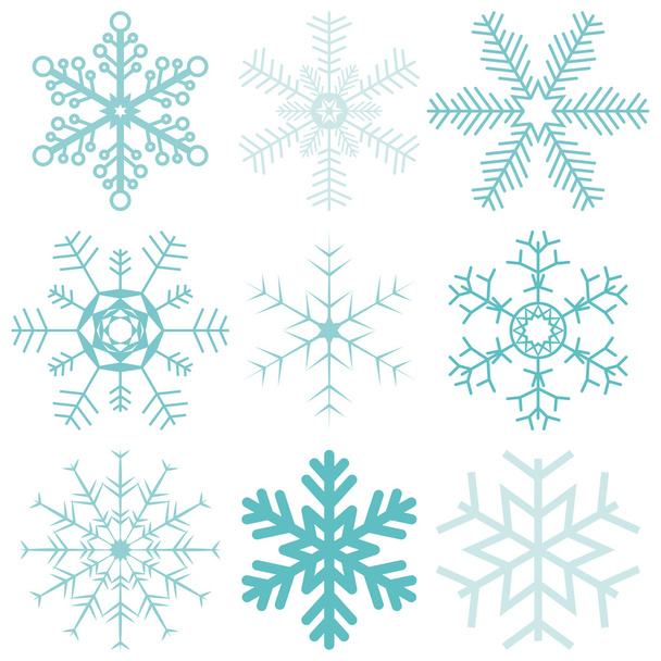 Colección de copos de nieve
 - Vector, Imagen