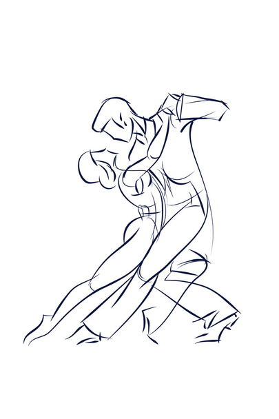 ink sketch gesture drawing of dancer - Вектор,изображение