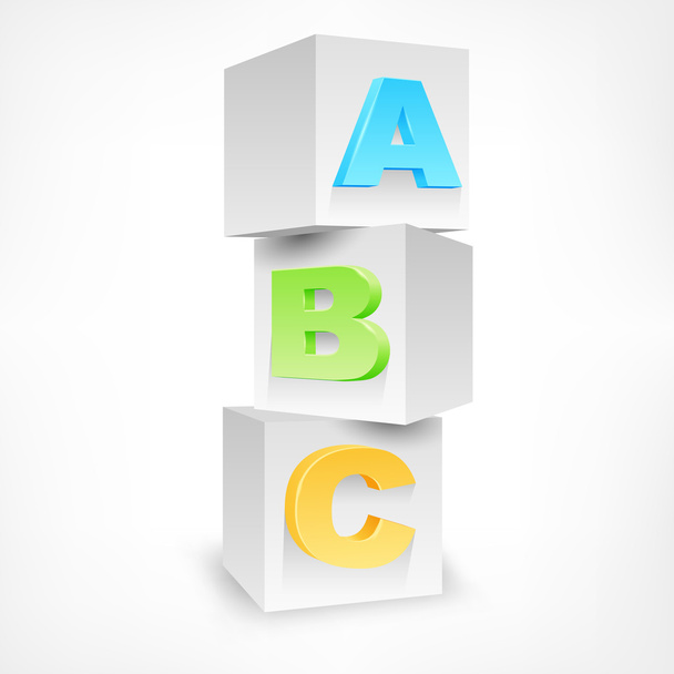 ABC blokken kleur - Vector, afbeelding