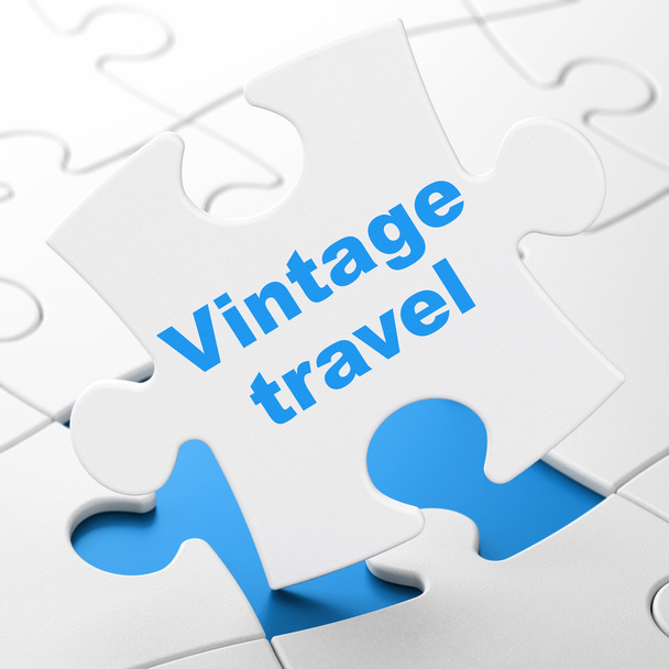 Travel concept: Vintage Travel on puzzle background - Фото, зображення
