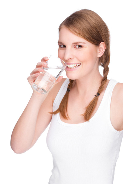 Woman with glass of water - Valokuva, kuva