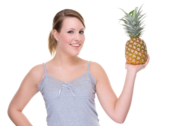 Woman with pineapple - Zdjęcie, obraz