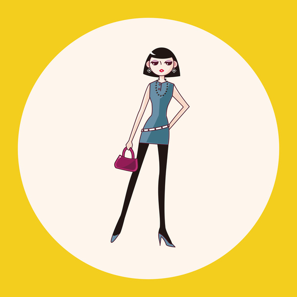shopping girl theme elements vector,eps icon element - Vector, Image