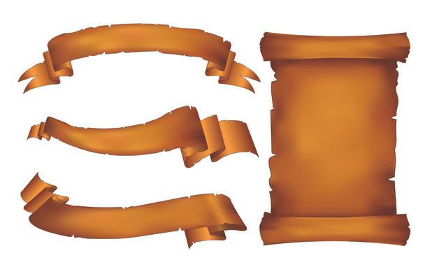 Old banners and scroll - Vector, Image