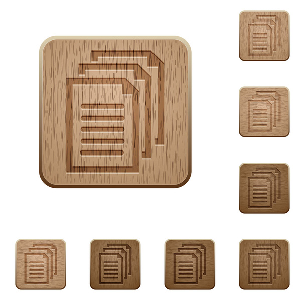 Documenten houten knoppen - Vector, afbeelding