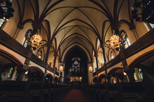 STOCKHOLM, SWEDEN - CIRCA JULY 2014: interior of a traditional church in the center of  Stockholm, Sweden circa July 2014. - Фото, изображение