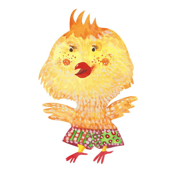 watercolor yellow chick - Photo, image