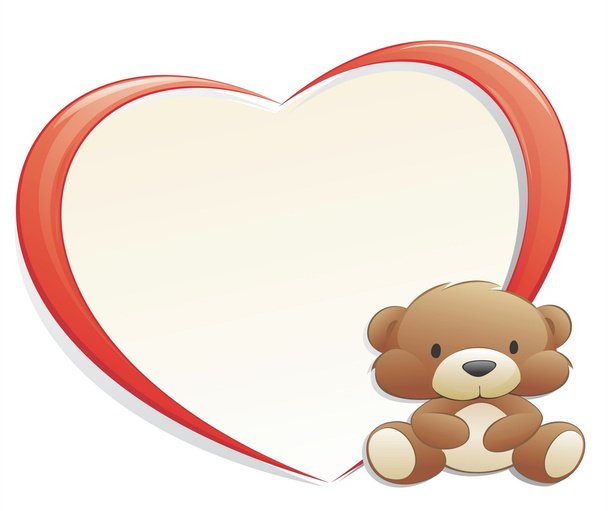 Medvídek s srdce frame - Vektor, obrázek