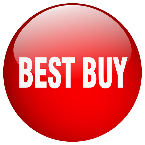 best buy red round gel isolated push button - Vektor, obrázek
