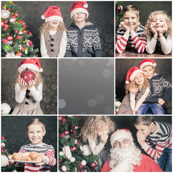 Collage mit mehreren Bildern von Weihnachten, Weihnachtsthema - Foto, Bild