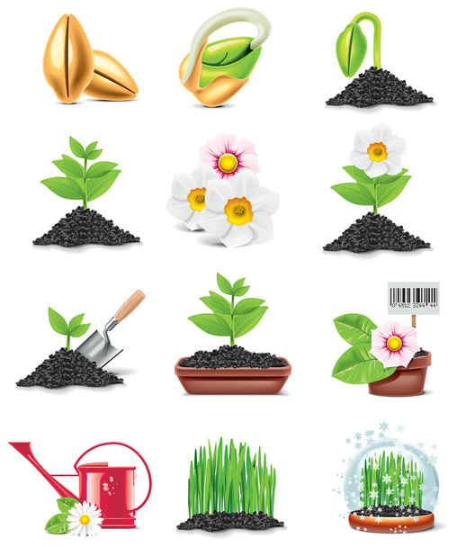 vetor jardinagem conjunto de ícones
 - Vetor, Imagem