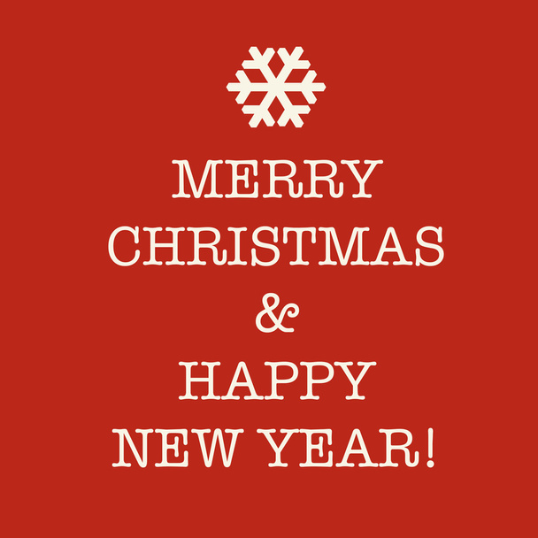 Red Merry Christmas e Happy New Year card con un fiocco di neve
 - Foto, immagini