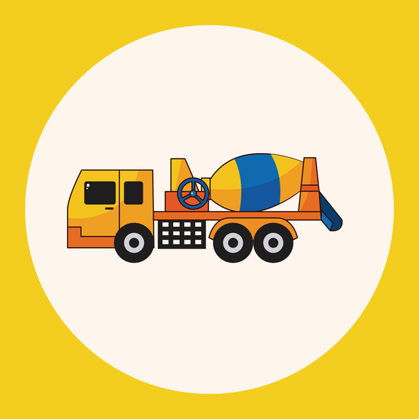 Cement mixer trucks theme elements icon element - Vector, afbeelding
