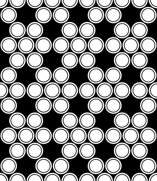 Vector modern seamless sacred geometry pattern circles, black and white abstract geometric background, pillow print, monochrome retro texture, hipster fashion design - Vector, Image
