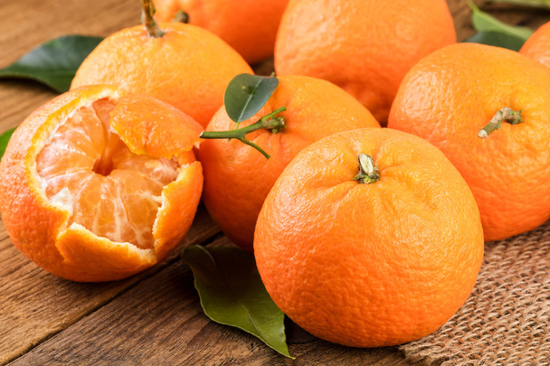 Mandarijnen Tangerines close-up - Foto, afbeelding