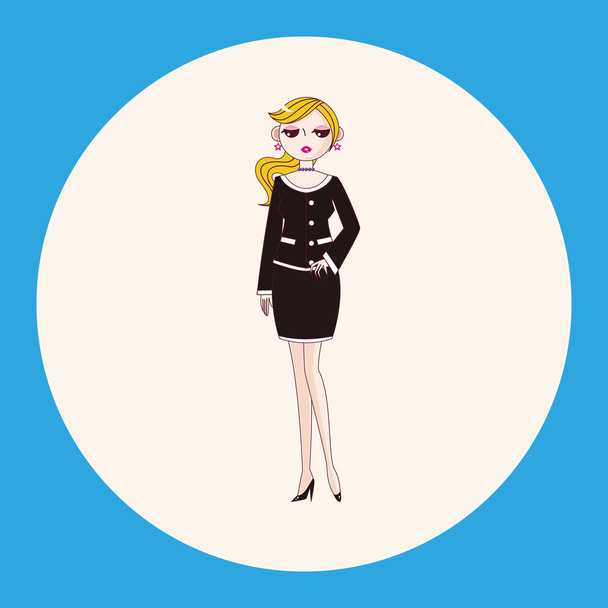 lady girl cartoon theme elements icon element - Vecteur, image